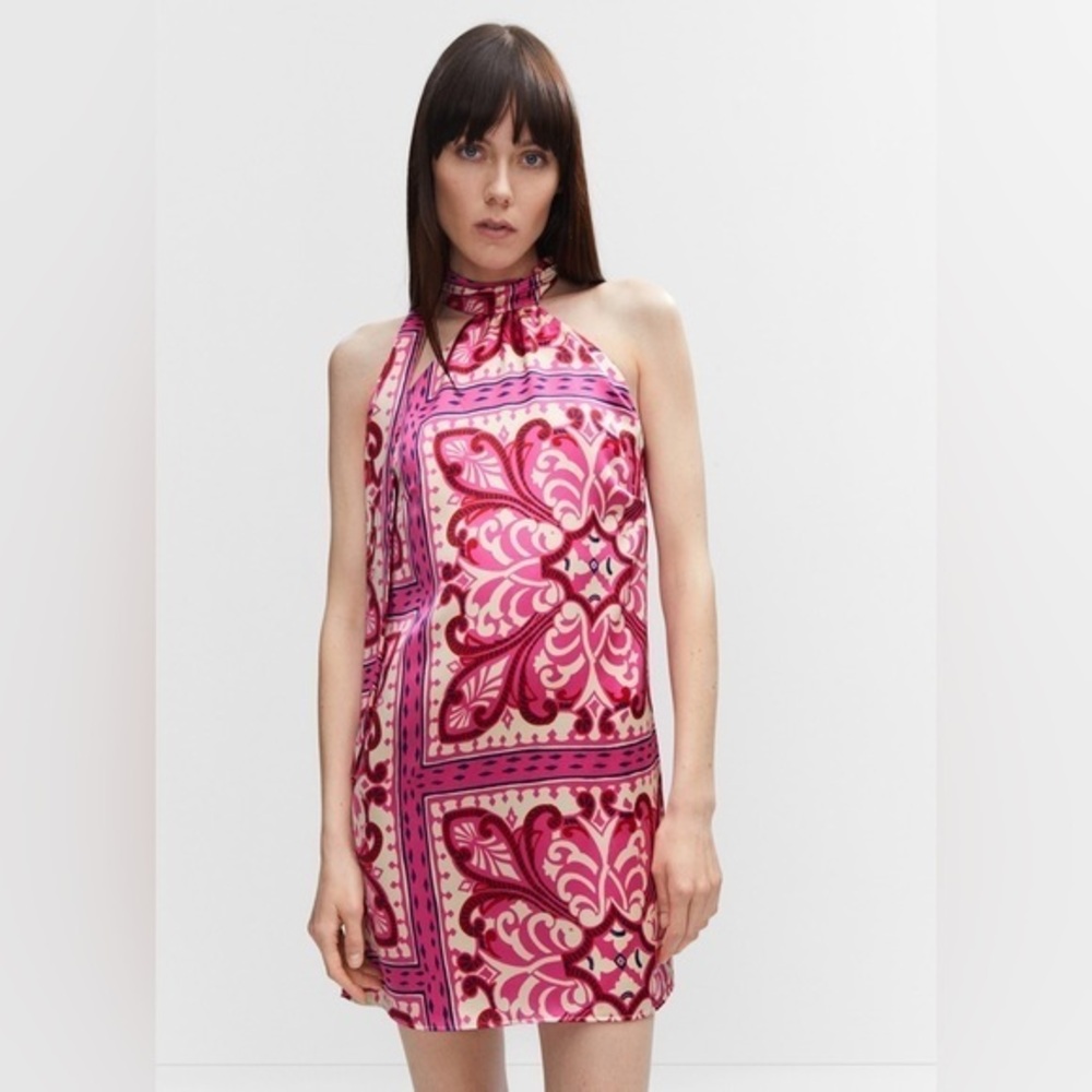 Mango Printed Halter Gown Size 8